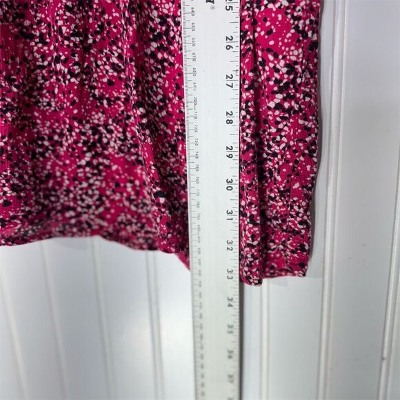 Catherines 4X Pink Floral Tunic Blouse Rayon Boho 3/4 Sleeve Plus Size Top - Picture 6 of 8